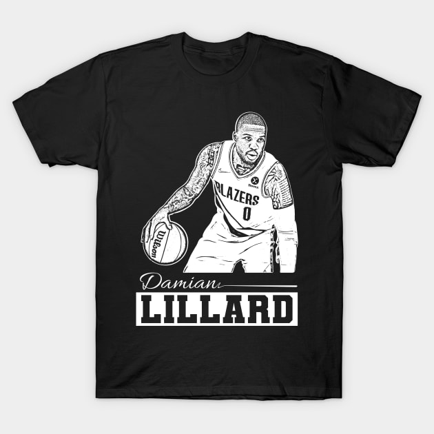 Damian lillard | White T-Shirt by Aloenalone